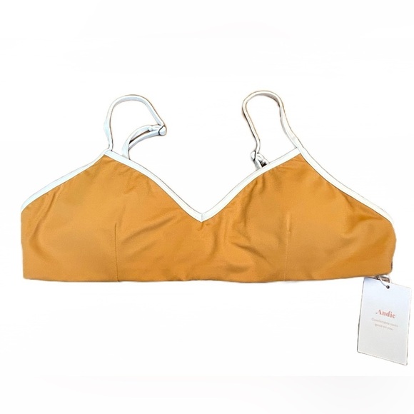 NWT Andie The Bells Bikini Top In Topaz Yellow, Size Large - Picture 4 of 11